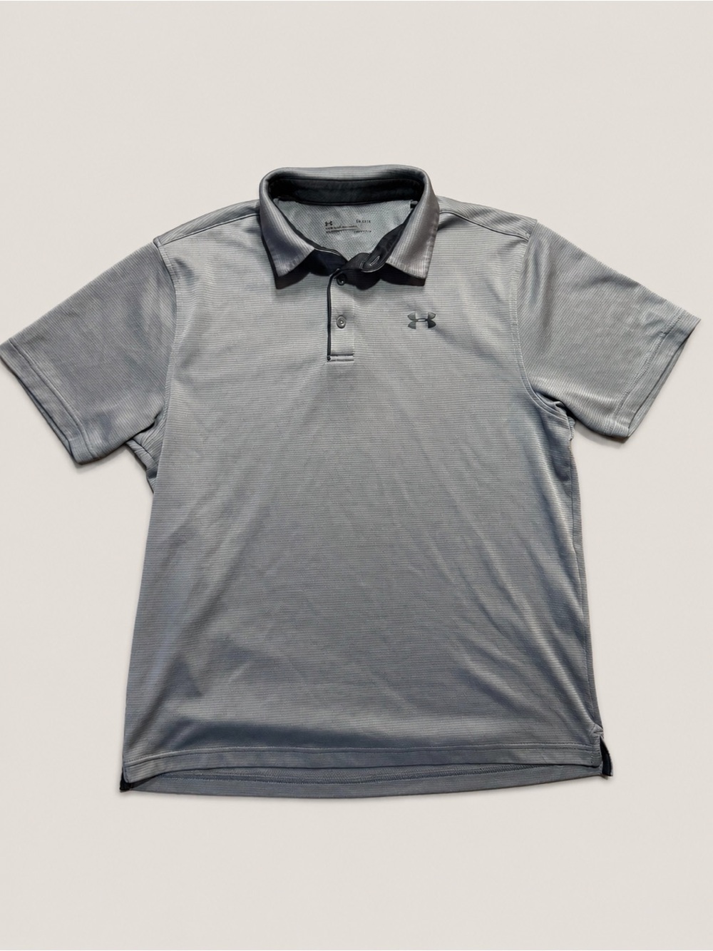 Under Armour HeatGear Polo Shirt Men’s Large Gray Black Athletic Golf Casual